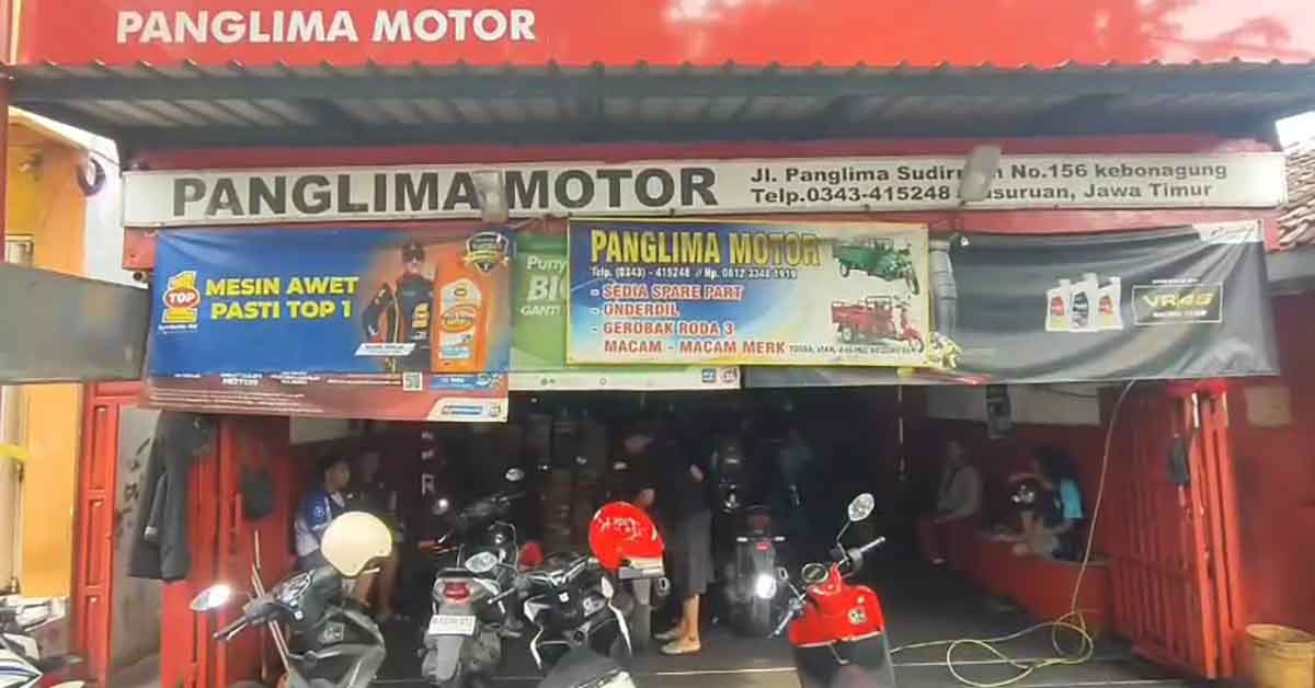 Bengkel Panglima Motor, Jalan Sudirman, Kelurahan/Kecamatan Purworejo, Kota Pasuruan.
