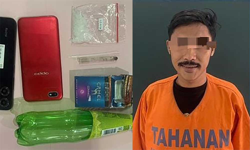 Satu dari dua kurir sabu yang diamankan Polresta Sidoarjo.