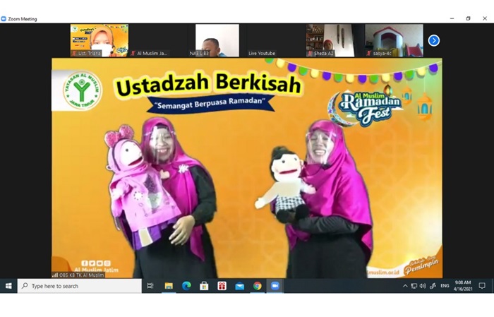 UNIK: Program Ustadzah Berkisah yang digelar KB-TK Al Muslim, Jumat (16/4/2021). foto: istimewa
