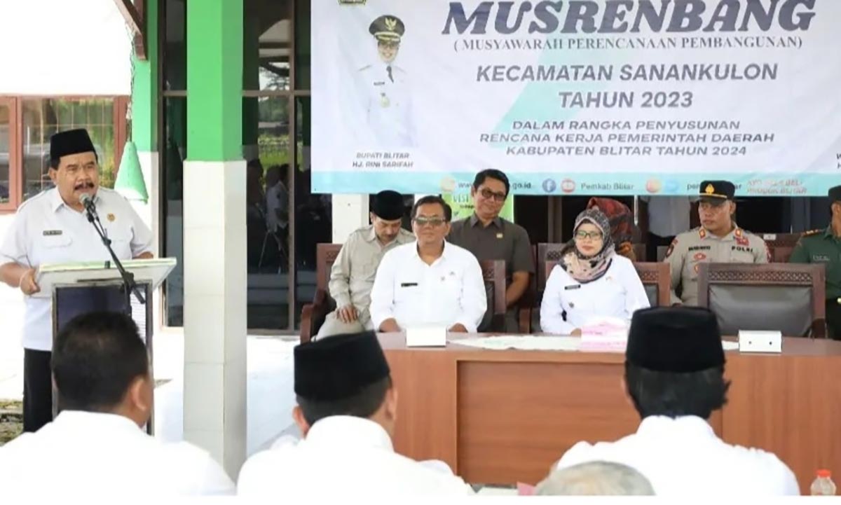 Suasana Musyawarah Perencanaan Pembangunan (Musrenbang) Kecamatan Sanankulon, Kabupaten Blitar, Rabu (22/2/2023).