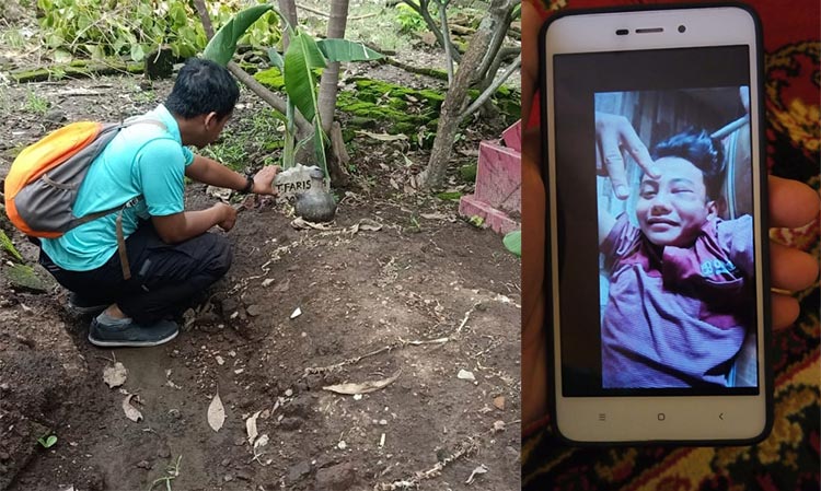 Makam korban dan foto korban semasa hidup.