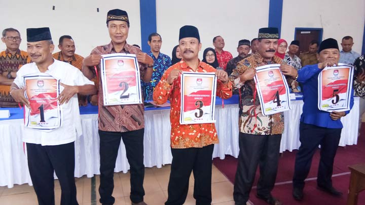 Ini Hasil Pengundian Nomor Urut Untuk 5 Cakades Saptorenggo