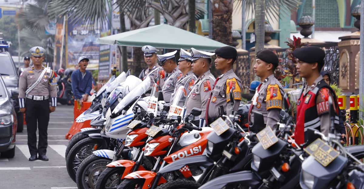 Persiapan yang dilakukan anggota Polres Kota Batu.