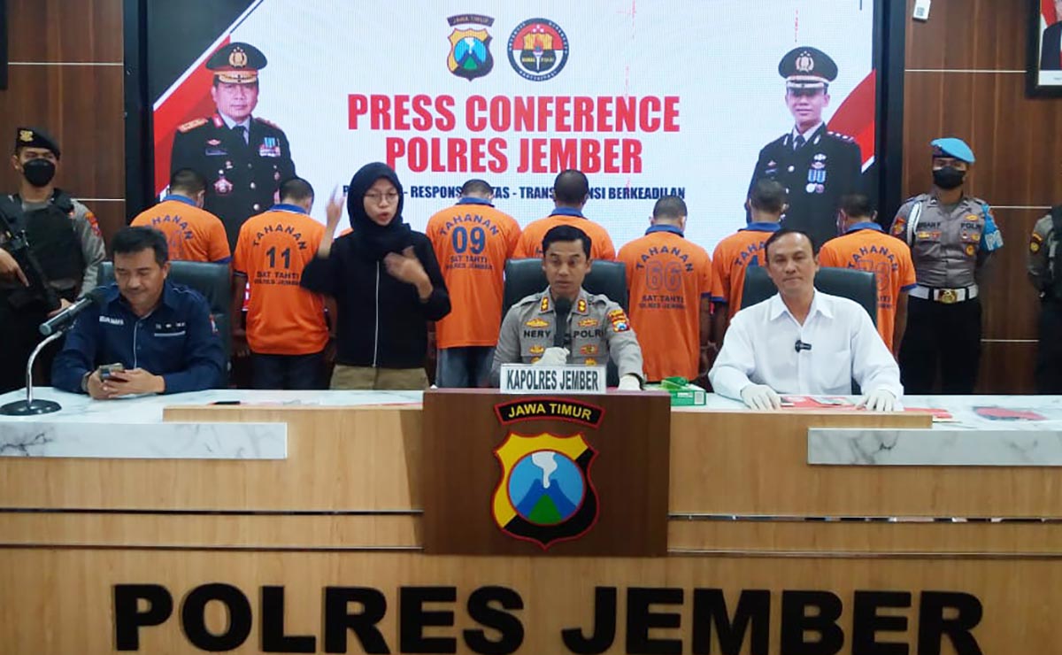 Polres Jember merilis hasil penangkapan jaringan narkoba di Jawa Timur.