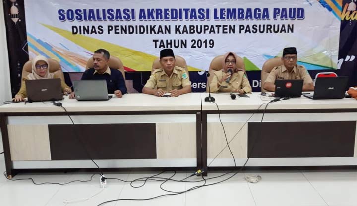 Sosialisasi akreditasi untuk lembaga PAUD yang dilakukan Dinas Pendidikan Pasuruan.