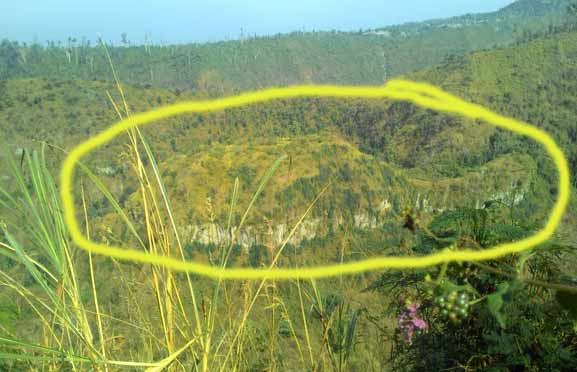 Panorama gunung yang mirip Kura-kura di Dusun Besowo Timur, Desa Besowo, Kecamatan Kepung, Kabupaten Kediri. foto: dendi martoni/BANGSAONLINE