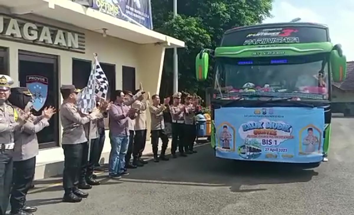Mudik Balik Gratis, Polres Mojokerto Kota Siapkan 2 Bus Tujuan Surabaya