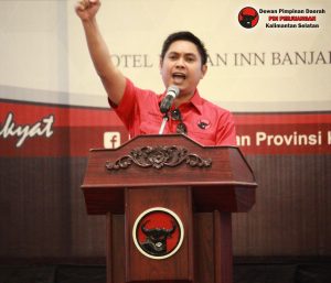 Mardani H Maming saat memberikan sambutan sebagai Ketua DPD PDIP Kalsel dalam Konferda V Kalimantan Selatan. Foto: Dokumen PDIP Kalsel