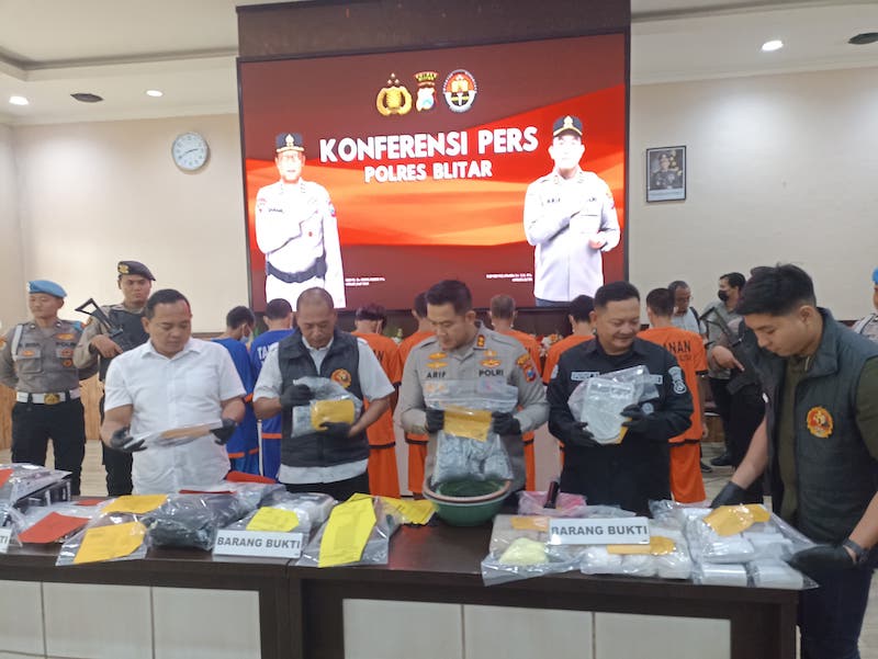 Konferensi pers Polres Blitar