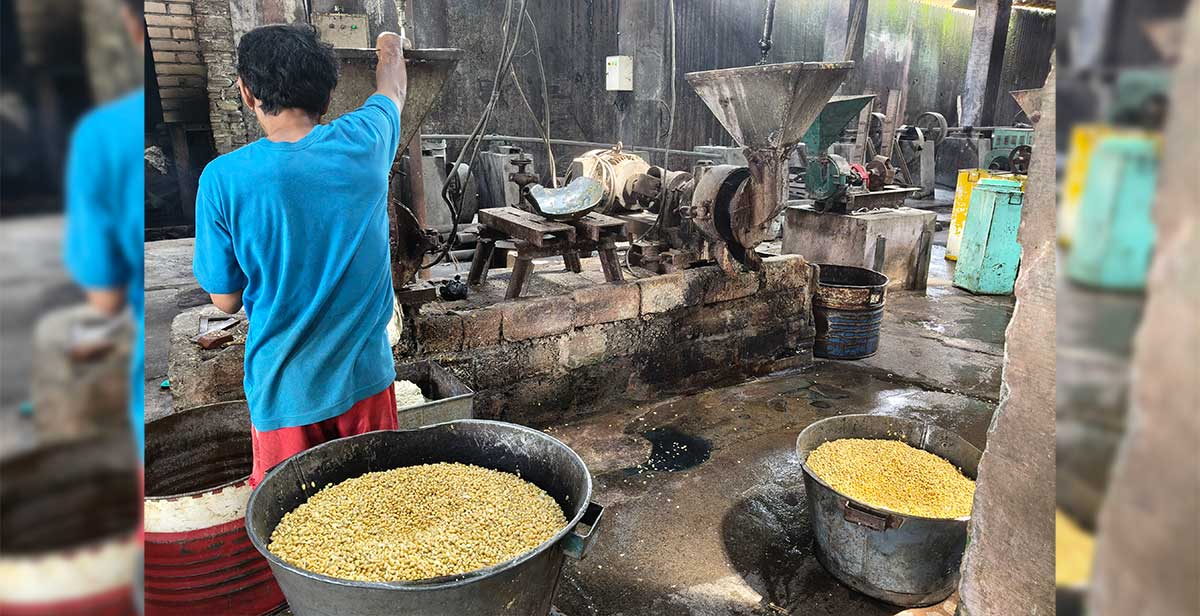 Produksi tahu di Kelurahan Pakunden, Kecamatan Sukorejo, Kota Blitar.