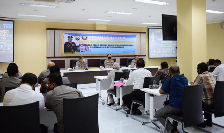 Tim Puslitbang Polri saat melakukan kunjungan ke Polresta Sidoarjo dalam rangka penelitian dan supervisi.
