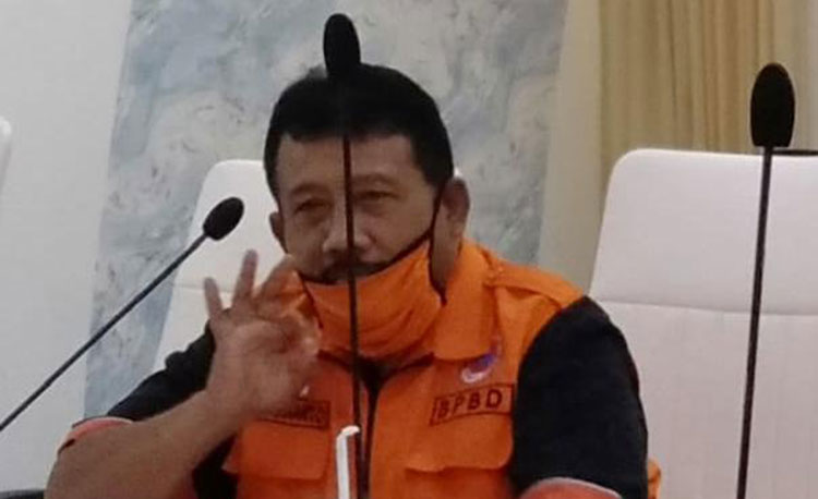 Kepala BPBD (Badan Penanggulangan Bencana Daerah) Kabupaten Trenggalek Joko Rusianto. (foto: HERMAN/BANGSAONLINE)