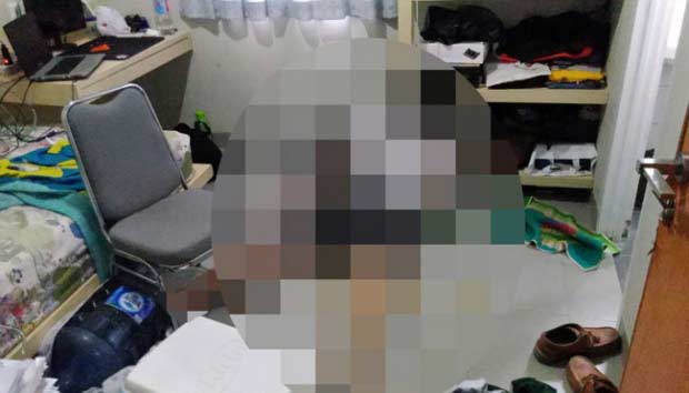 Kamar mahasiswa UI berinisial VB yang meninggal karena bunuh diri di Kukusan, Beji, Depok.