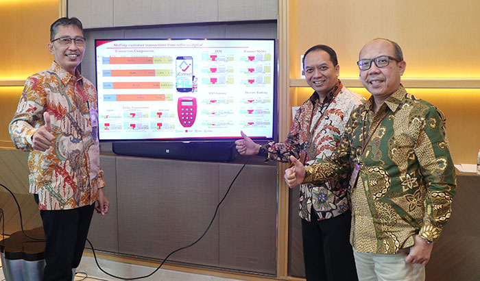 Giat analyst meeting yang dilakukan Bank Jatim untuk memaparkan keuangan triwulan I.