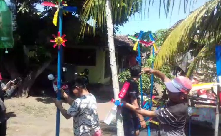Suasana Kampung Kincir Angin di Jalan Ijen, Kelurahan Pilang, Kecamatan Kademangan, Kota Probolinggo.