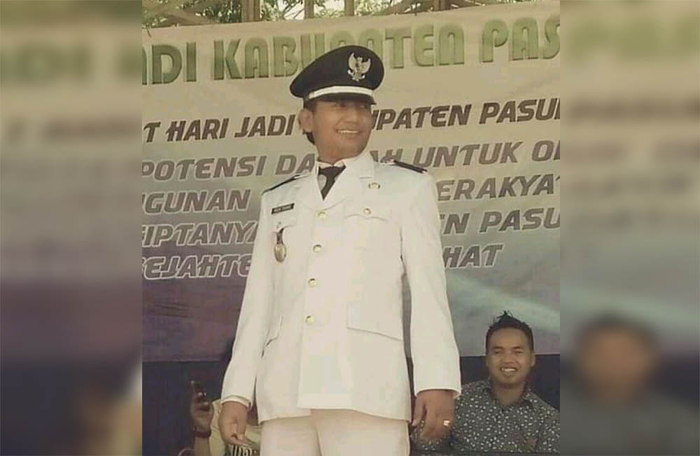 Almarhum Muhammad Chamdi, dalam sebuah acara di Desa Gempol.