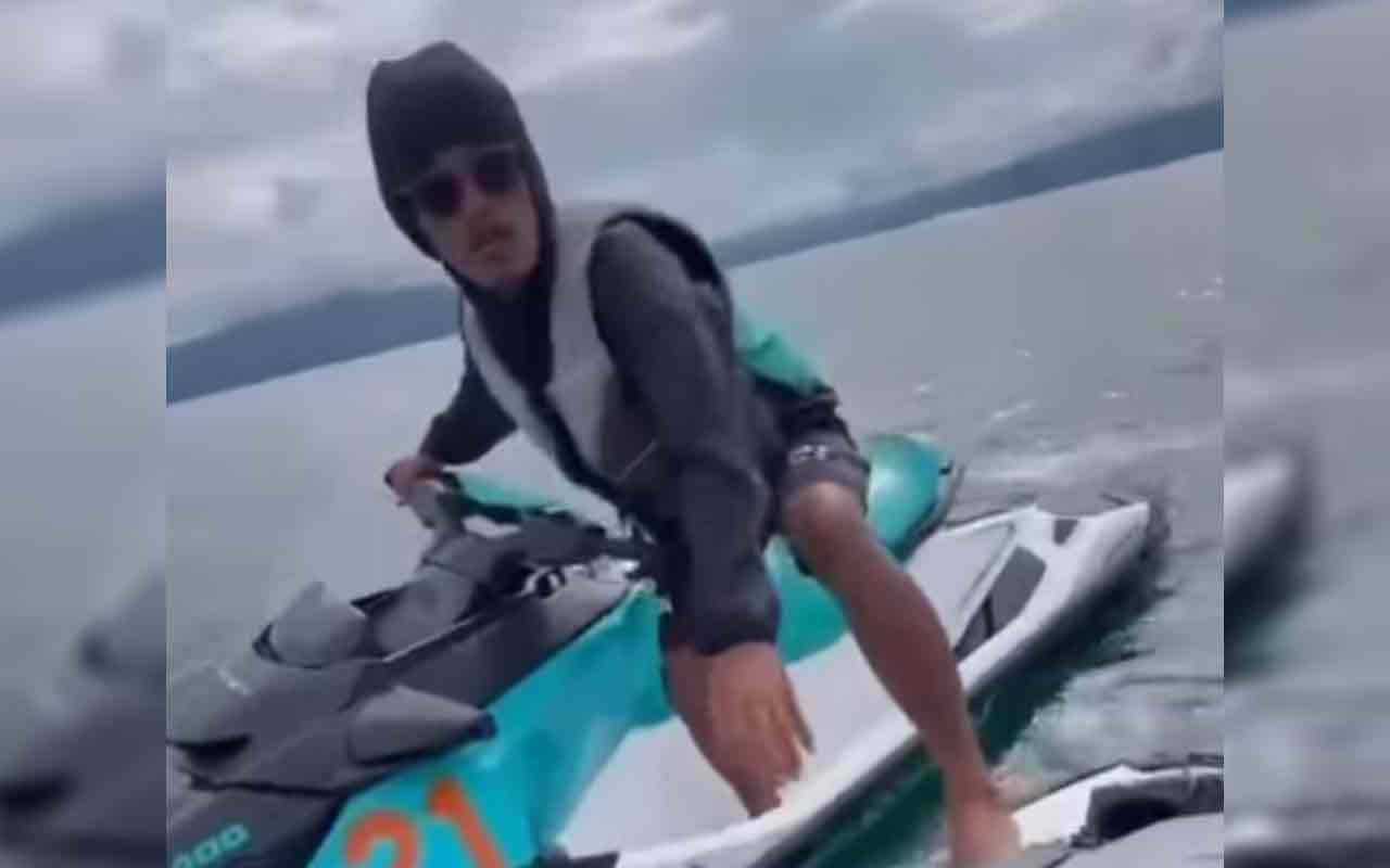 Tangkapan layar dari video pemukulan penyedia layanan jetski di Danau Toba. Foto: Instagram.