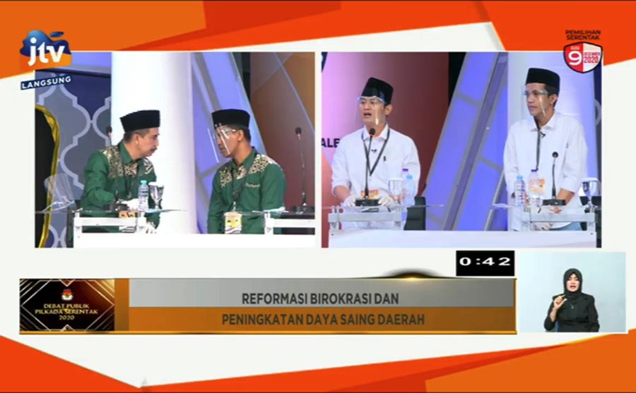 Suasana Debat Pilkada Trenggalek putaran kedua. foto: HERMAN/ BANGSAONLINE