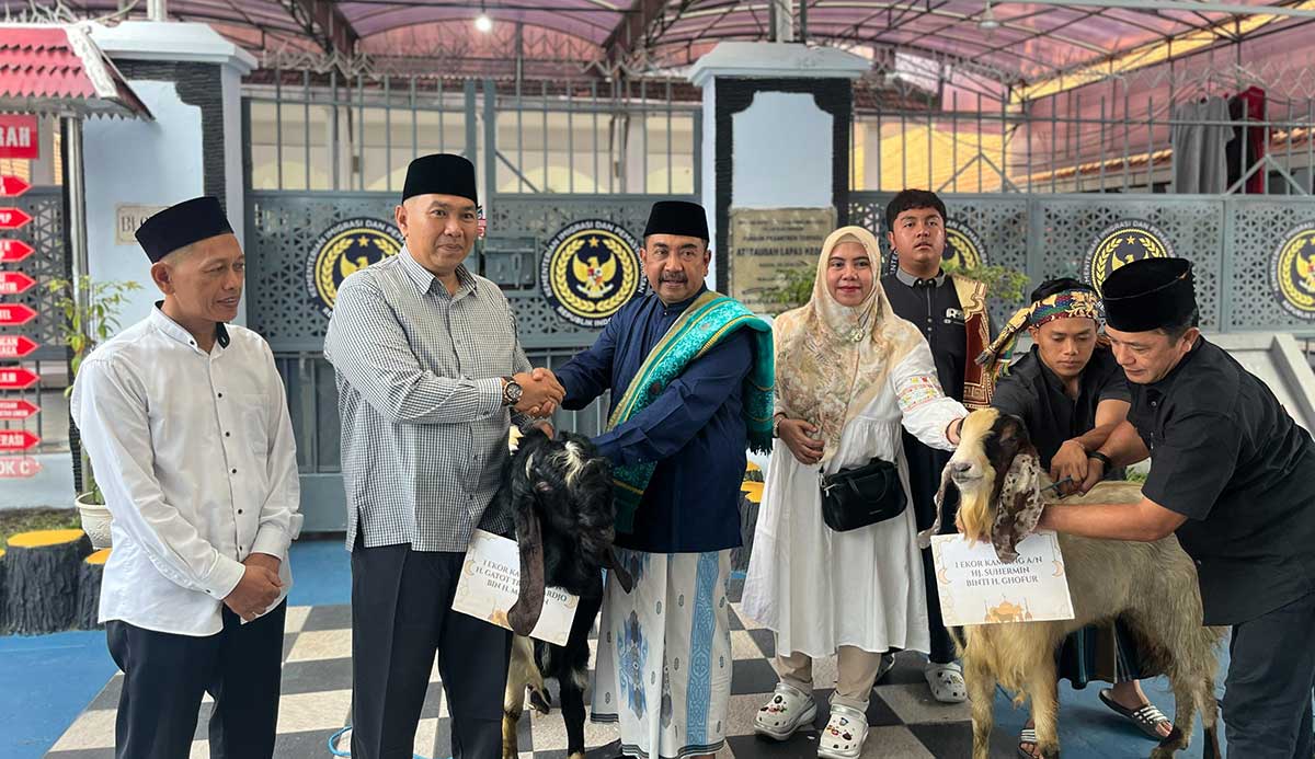Hewan kurban yang siap disembelih di Lapas Kediri.