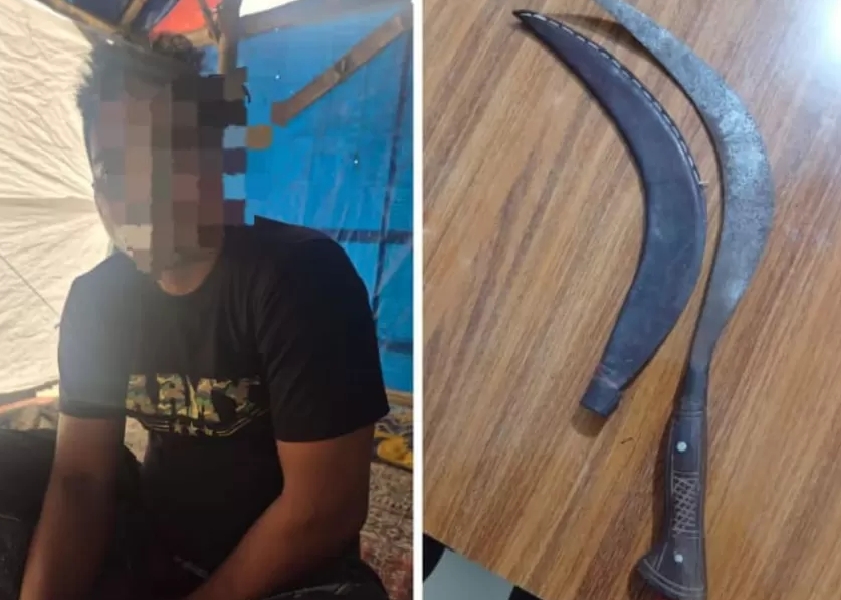 Pelaku beserta barang bukti yang diamankan