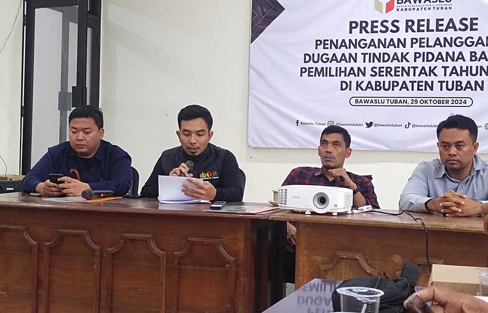 Rilis pers penanganan pelanggaran dugaan tindak pidana pada penyaluran bansos BPNTD 2024.
