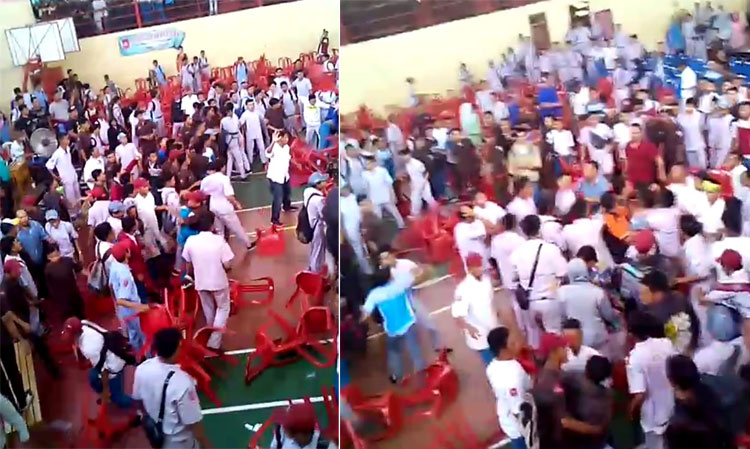 Cuplikan video yang menunjukkan sejumlah pelajar SMKN 2 Kota Probolinggo adu jotos.