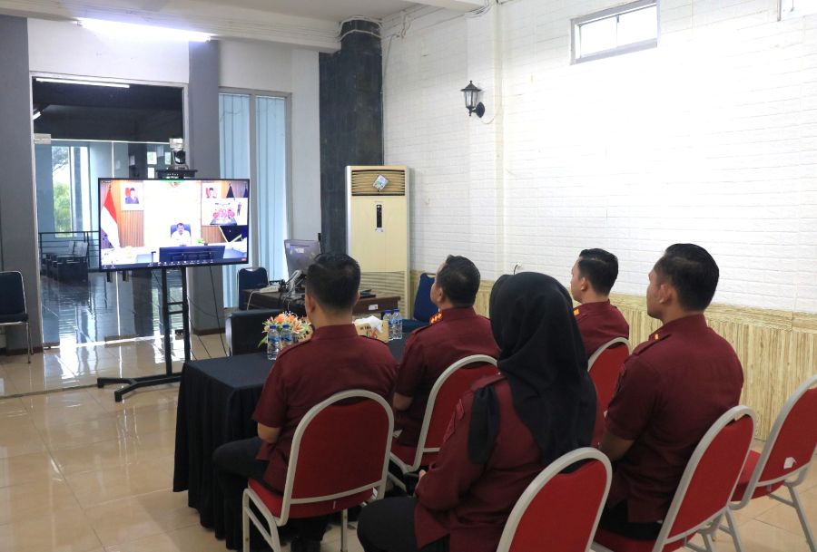 Kalapas Pemuda Madiun bersama jajarannya mengikuti Anev secara daring