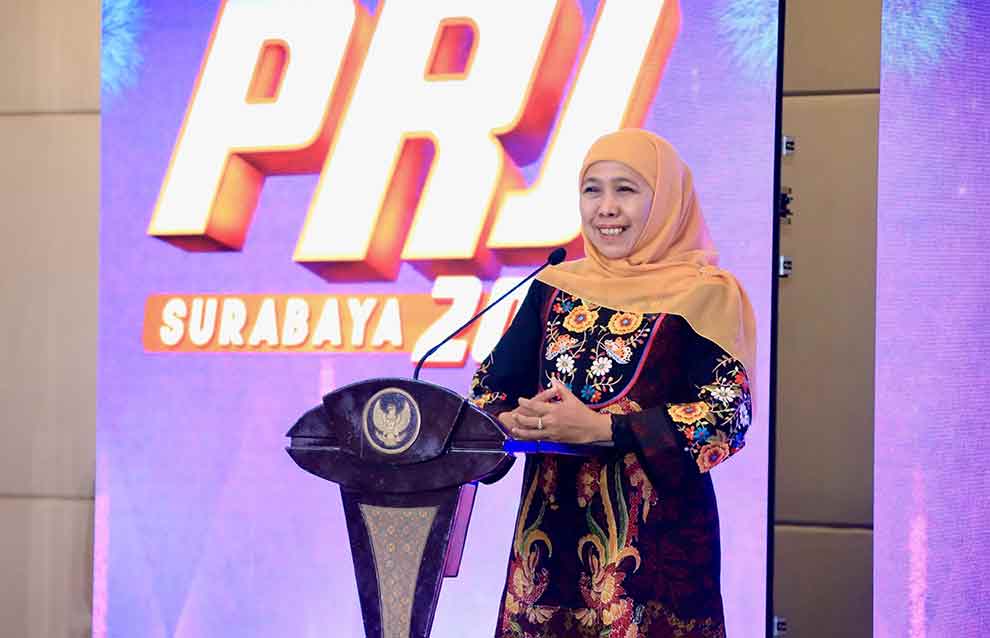 Gubernur Jatim, Khofifah Indar Parawansa secara resmi membuka Pekan Raya Jawa Timur (PRJ) Surabaya 2025 di Grand City Convention Center & Exhibition, Surabaya. (Ist)
