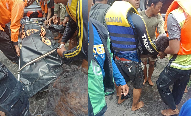 Jenazah korban saat hendak dievakuasi ke RSUD Sidoarjo untuk keperluan visum.
