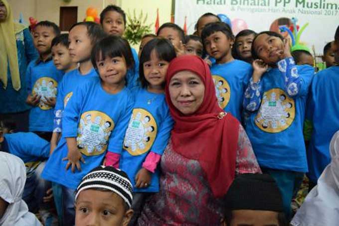 Meneos ketika menghadiri acara Hari Anak Nasional.
