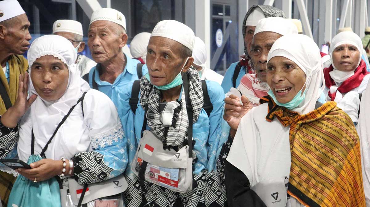 Jemaah haji gelombang I yang telah diterbangkan pulang ke tanah air. Foto: MCH 2026
