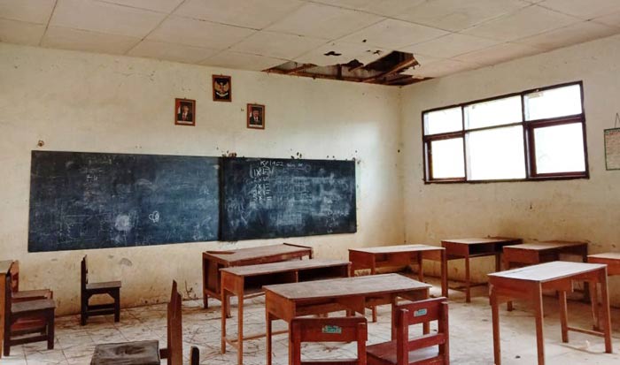 Kondisi rung kelas yang tidak dipakai selama dua tahun.