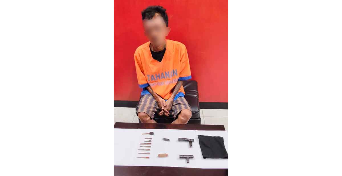 Residivis curanmor di Sidoarjo saat ditangkap.