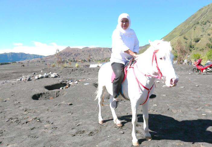 Gubernur Jawa Timur Khofifah Indar Parawansa saat kawasan wisata alam Bromo. foto: ist/ bangsaonline.com