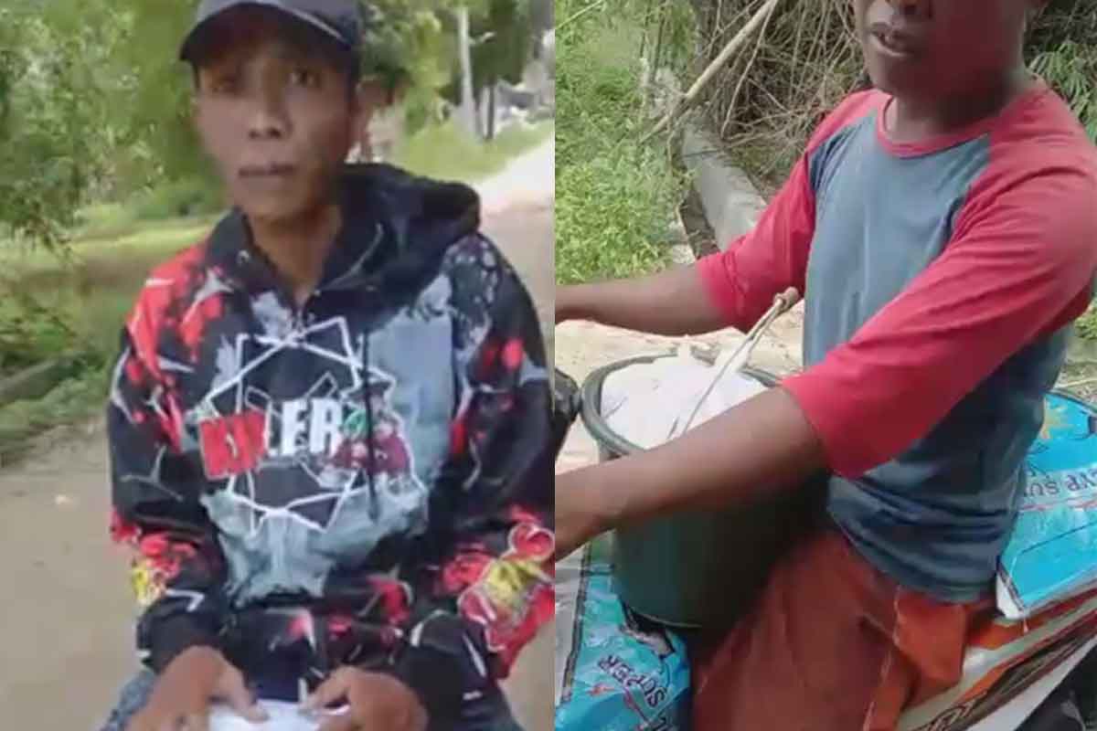 Sejumlah KPM di Desa Panglegur, Pamekasan, tampak membawa beras berkarung-karung usai pencairan BLT BBM, BPNT dan PKH. Harusnya, bantuan tersebut diterimakan dalam bentuk tunai.