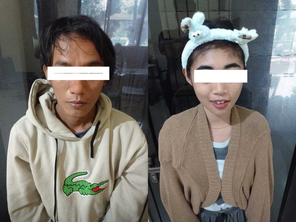 Pasangan kekasih yang diamankan Polres Jombang yang kedapatan mengedarkan sabu
