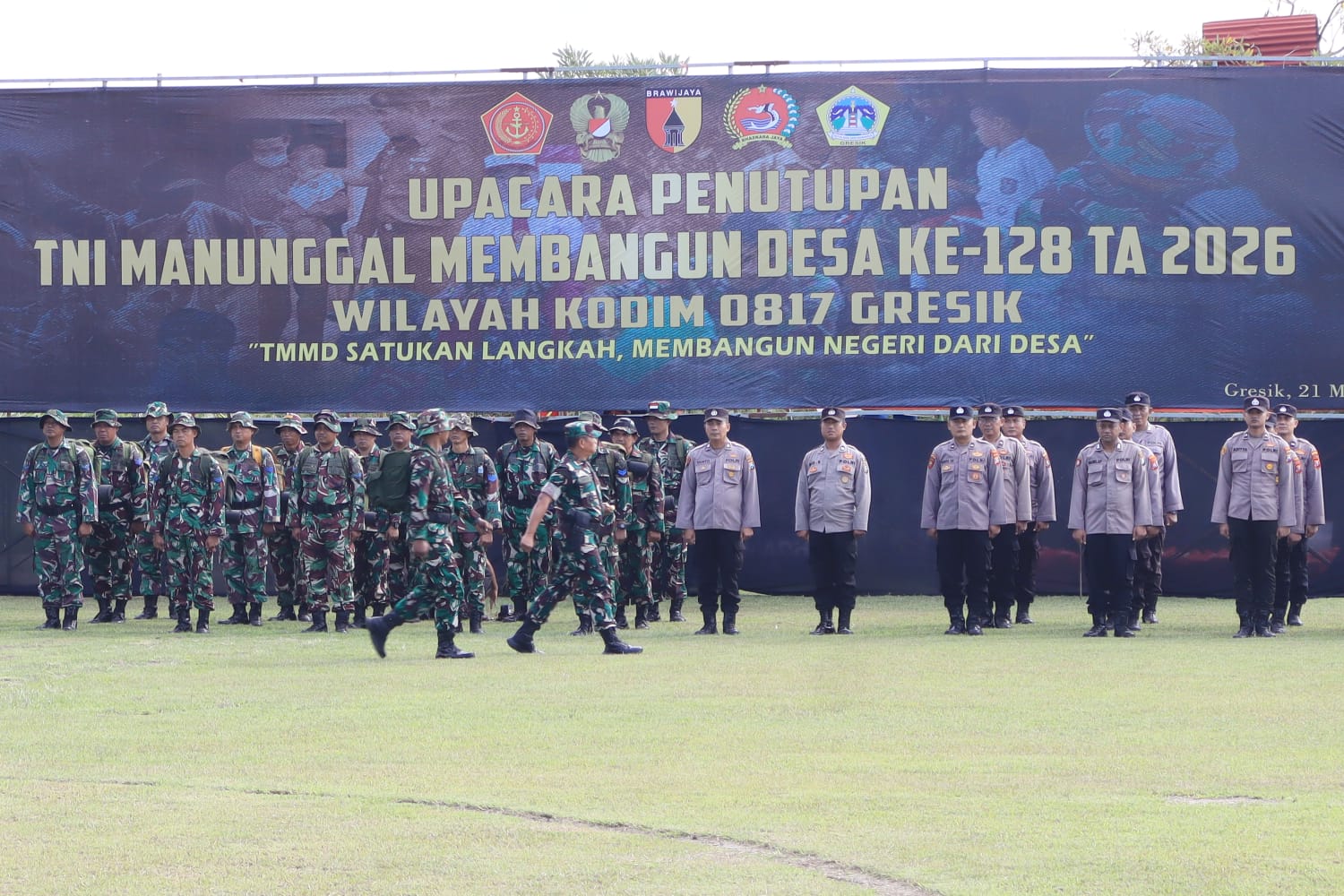  Penutupan TMMD ke-128 di Desa Slempit, Kecamatan Kedamean. foto: ist.