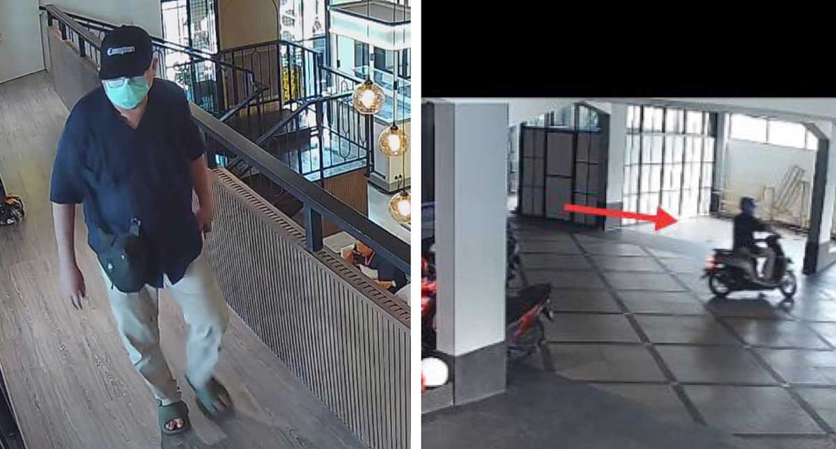 Rekaman CCTV pelaku curanmor di Surabaya.