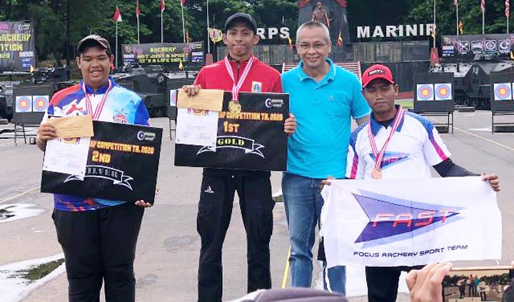 Para atlet Panahan Koarmada II yang mengharumkan nama TNI AL dalam ajang Marine Archery Competition 2020.