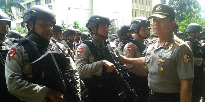 Kapolri Jenderal Sutarman dalam acara kepolisian. Foto: merdeka.com 