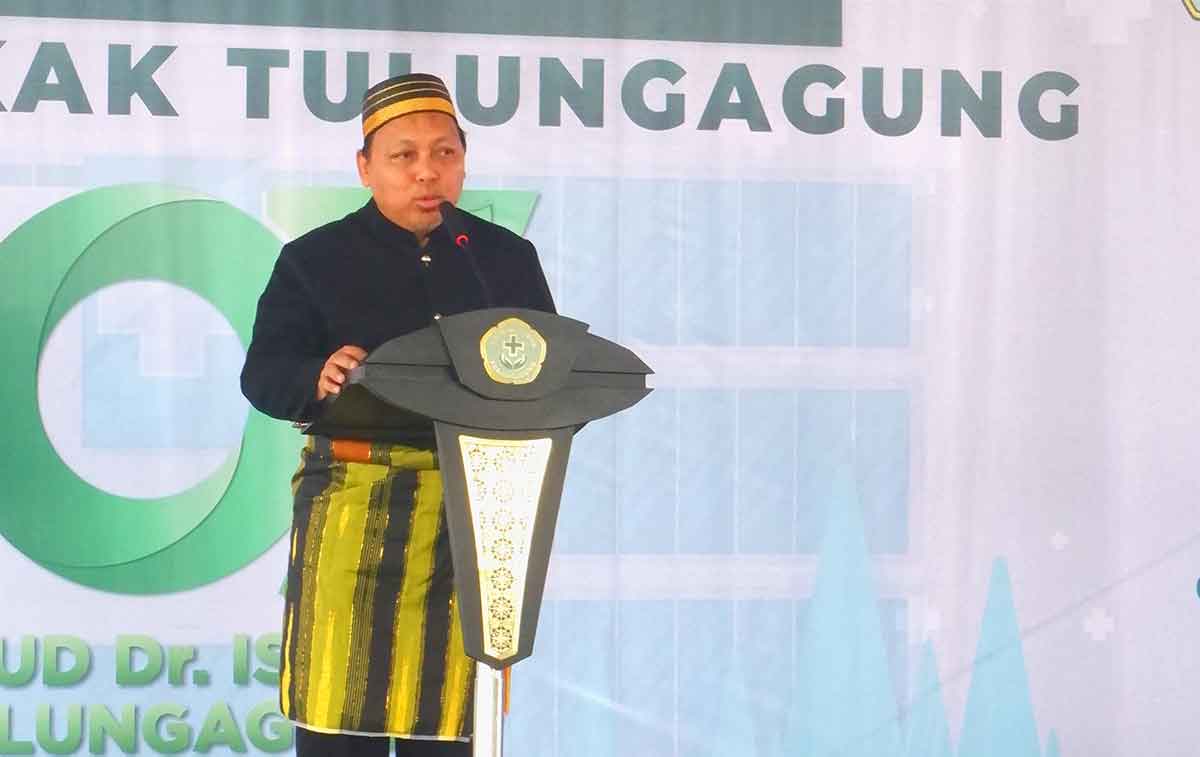 Direktur RSUD Dr Iskak Tulungagung saat memberi sambutan.
