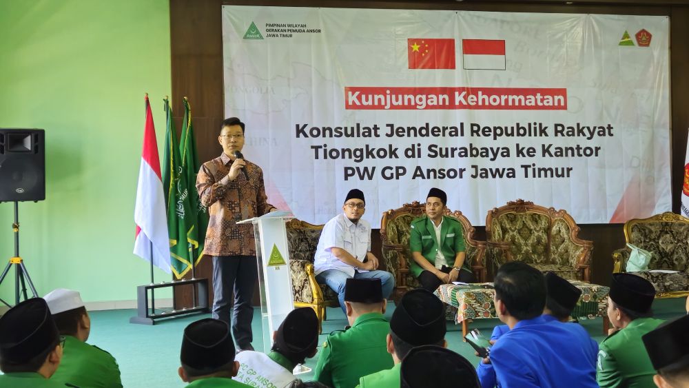 Kunjungan kehormatan dari Konsulat Jenderal Republik Rakyat Tiongkok di Surabaya ke kantor PW GP Ansor Jatim.