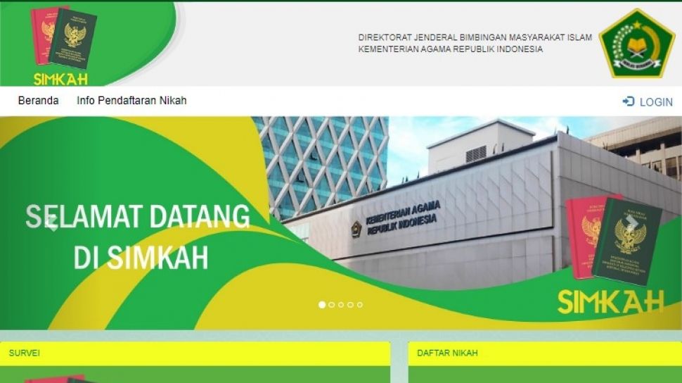 Sistem Informasi Manajemen Nikah Online (Simkah). Foto: Ist