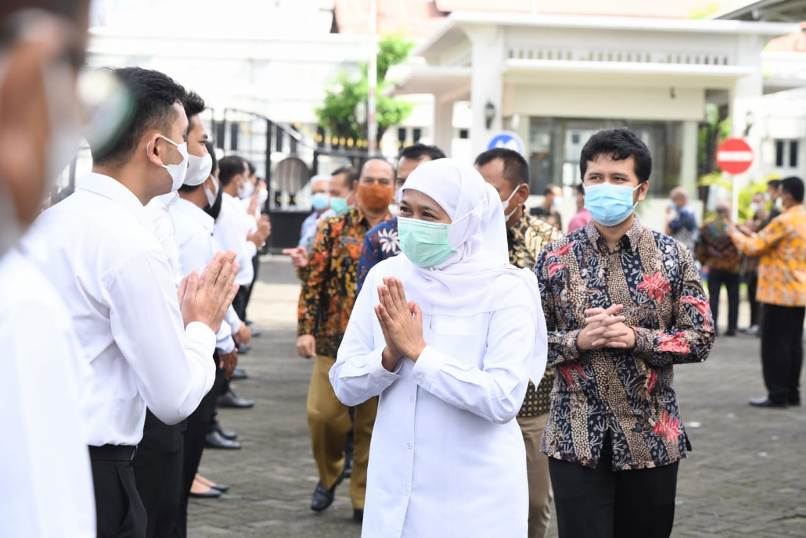 Apel Perdana Bersama CPNS Baru, Gubernur Khofifah Minta Sebarkan Inovasi dan Produktivitas