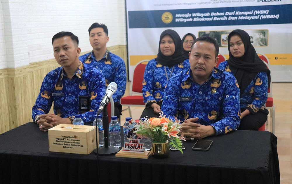 Pegawai Lapas Pemuda Madiun saat mengikuti sosialisasi pengawasan internal secara daring.