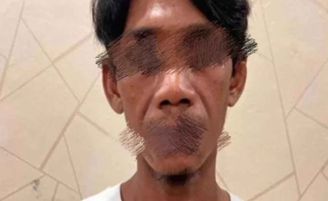 Tersangka M yang kini telah ditahan Polres Lamongan