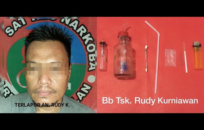 Kiri: Tersangka RK. Kanan: Barang bukti yang berhasil diamankan petugas Polres Bangkalan.