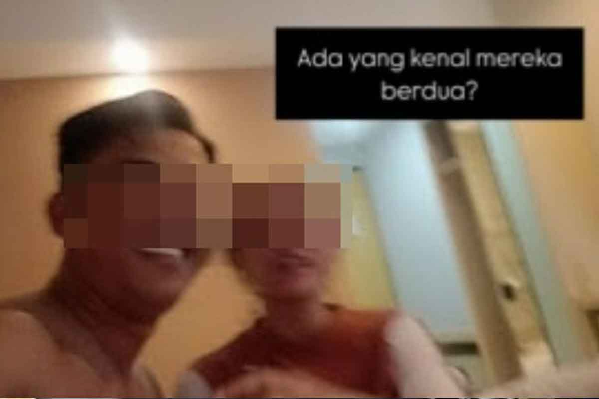 Foto pria dan perempuan yang beredar diduga oknum kades dan sekdes di Lamongan. Foto: tangkapan layar