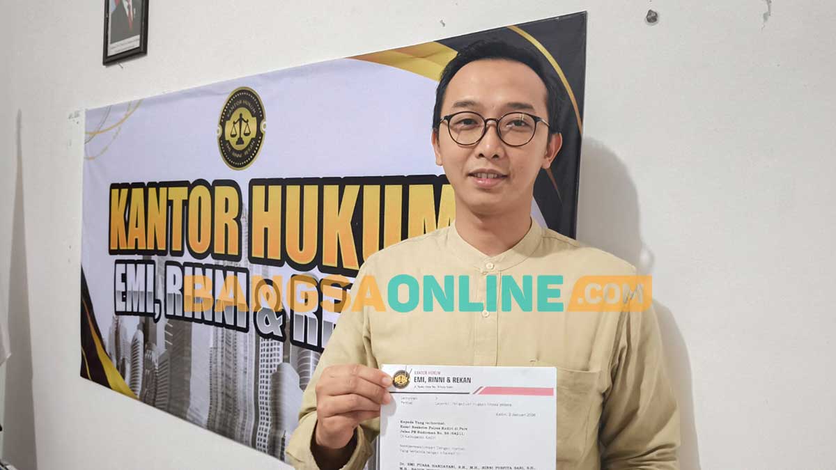 Kuasa Hukum PT Sekar Pamenang, Bagus Wibowo dari Kantor Hukum EMI, RINI dan Rekan. Foto: MUJI HARJITA/BANGSAONLINE