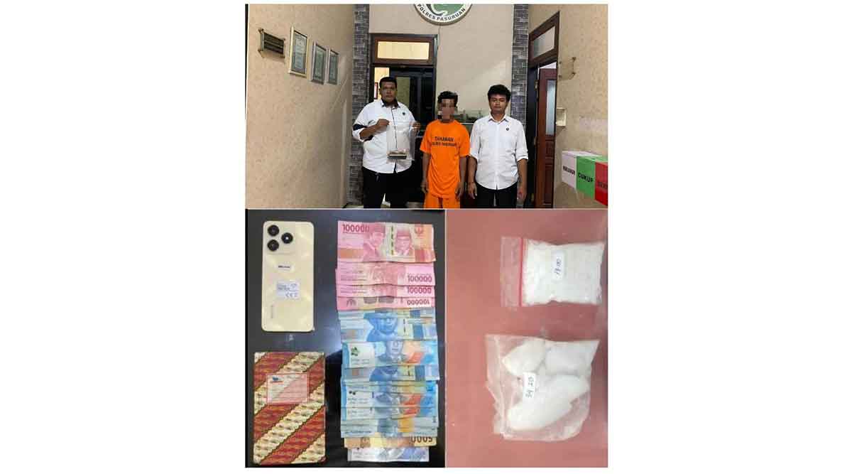 Satresnarkoba Polres Pasuruan Ringkus Pengedar Sabu di Gempol, Sita 51,83 Gram Barang Bukti